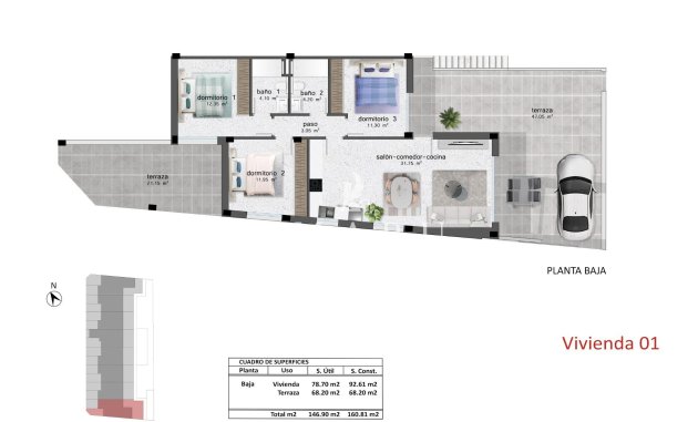 New Build - Bungalow -
Pilar de la Horadada - pueblo